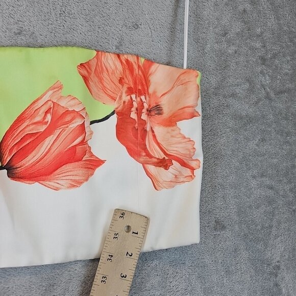 Alice + Olivia Ceresi Smocked Back Crop Top Women's 10 Floral Print Strapless - Picture 8 of 13